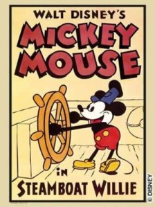 Poster do cartoon "Steamboat Willie", 1928